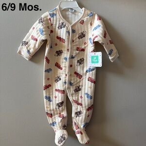 Disney Baby Cars Boys Quilted Onesie 6 9 Mo NEW Bodysuit Footy Cute Fall Outfit